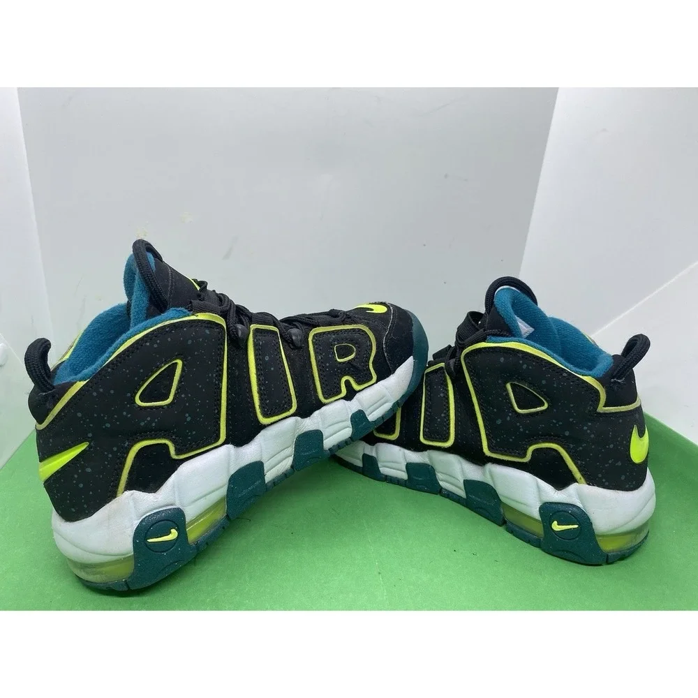 Nike Air More Uptempo Mid Black Geode Teal 2023 Kids Sz 4.5Y DZ2809-001
